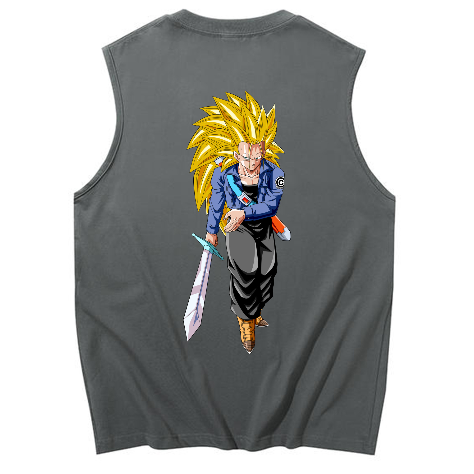 （画像用） ドラゴンボール トランクス（Torankusu）DRAGON BALL Trunks コットン100％タンクトップ（背面プリント）
